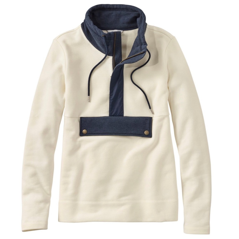 LL Bean Women's Signature Organic Sweatshirt, Anorak Colorblock